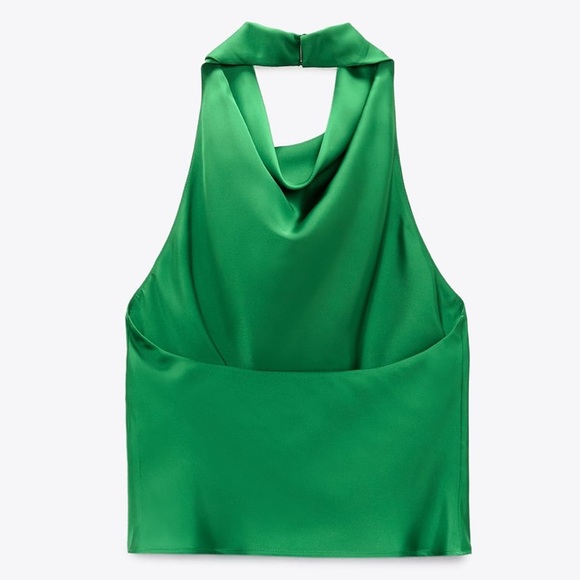 ZARA Satin Effect Halter Top - Picture 7 of 8